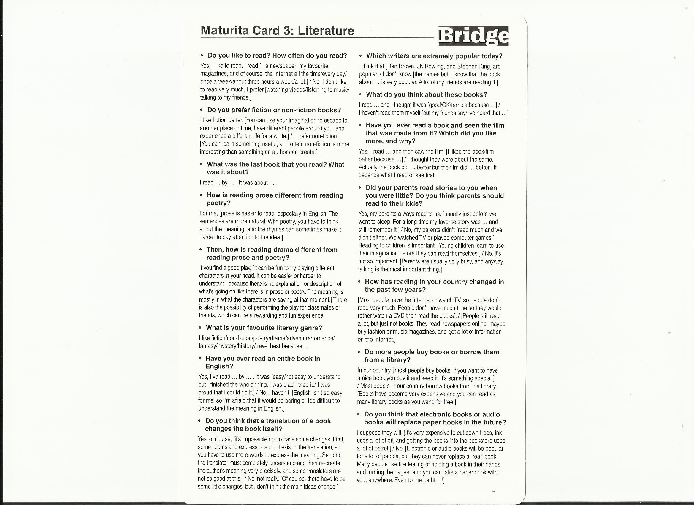 MATURITA CARDS Gažová